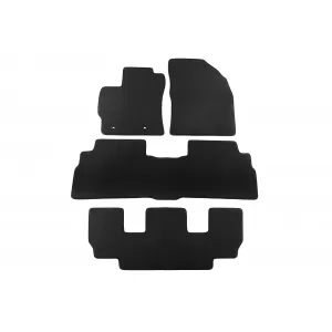 Mochete textile cu trei straturi din material Petex Style potrivite pentru Toyota Verso 2013-2018, cu 7 locuri, set de 4 bucăți, negru