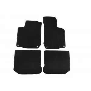 Tălpi de podea textile cu trei straturi din material Petex Style, potrivite pentru VW Golf IV 1998-2003, Beetle 1998-2011, Bora 1998-2005, cu găuri ovale, set de 4 bucăți, negru