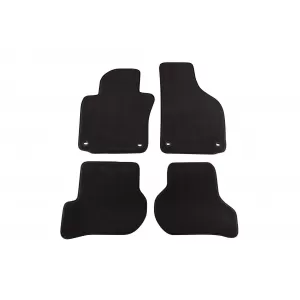 Mochete textile cu trei straturi potrivite pentru VW Golf V 2003-2008, Jetta 2005-2007 cu găuri ovale, set de 4 bucăți, negru