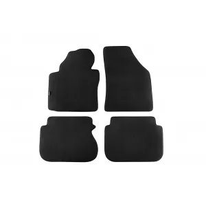 Mochete textile cu trei straturi potrivite pentru VW Caddy 2004-2015, 5 locuri cu o ușă glisantă, set de 4 bucăți, negru