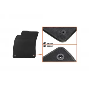 Three-layer textile floor mats suitable for Audi A6 sedan, wagon 2004-2008, set of 4 pieces, black