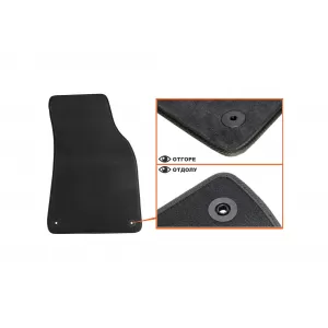 Three-layer textile floor mats suitable for Audi A6 sedan, wagon 2004-2008, set of 4 pieces, black