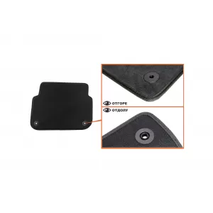 Three-layer textile floor mats suitable for Audi A6 sedan, wagon 2004-2008, set of 4 pieces, black