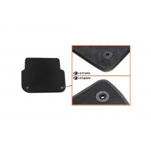 Three-layer textile floor mats suitable for Audi A6 sedan, wagon 2004-2008, set of 4 pieces, black