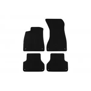 Tălpi de podea textile cu trei straturi din material Petex Style, potrivite pentru Audi A4 sedan, break, Allroad după 2015, A5 Sportback după 2017, set de 4 bucăți, negru