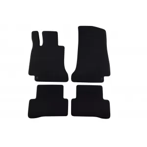 Tapițerie de podea textilă în trei straturi, potrivită pentru Mercedes C-Class W205 sedan, S205 break 2013-2020, set de 4 bucăți, negru