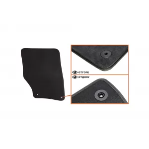 Three-layer textile floor mats suitable for Audi Q7 2006-2015, set of 4 pieces, black