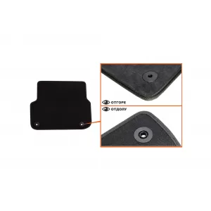 Mochete textile cu trei straturi Petex Style potrivite pentru Audi A6 sedan, estate 2006-2011, set de 4 bucăți, negru-image-6242657