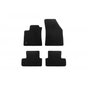 Three-layer textile floor mats suitable for Renault Megane 2015-2022, set of 4 pieces, black