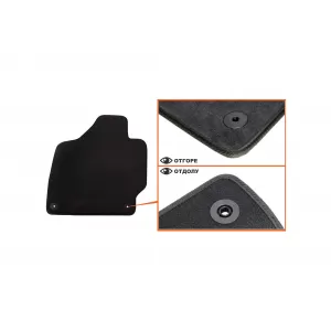Three-layer textile floor mats suitable for Audi TT 2006-2014, set of 4 pieces, black