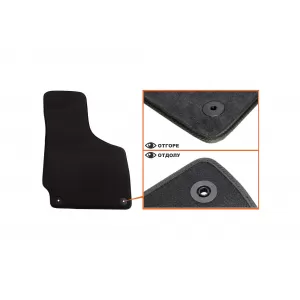 Three-layer textile floor mats suitable for Audi TT 2006-2014, set of 4 pieces, black