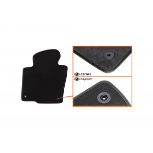 Mochete textile cu trei straturi din material Petex Style potrivite pentru VW Passat sedan, break 2005-2014, Passat CC 2012-2016 cu găuri rotunde, set de 4 bucăți, negru-image-6242745
