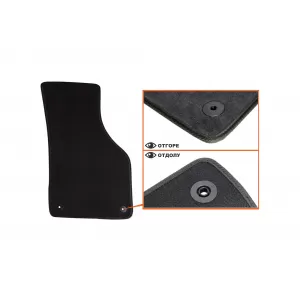 Mochete textile cu trei straturi din material Petex Style potrivite pentru VW Passat sedan, break 2005-2014, Passat CC 2012-2016 cu găuri rotunde, set de 4 bucăți, negru-image-6242746