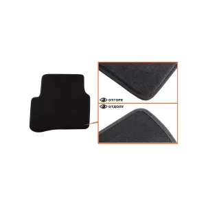 Mochete textile cu trei straturi din material Petex Style potrivite pentru VW Passat sedan, break 2005-2014, Passat CC 2012-2016 cu găuri rotunde, set de 4 bucăți, negru-image-6242747