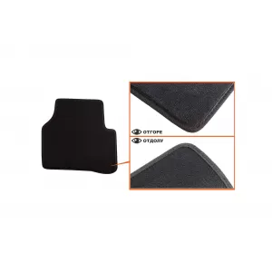 Mochete textile cu trei straturi din material Petex Style potrivite pentru VW Passat sedan, break 2005-2014, Passat CC 2012-2016 cu găuri rotunde, set de 4 bucăți, negru-image-6242748