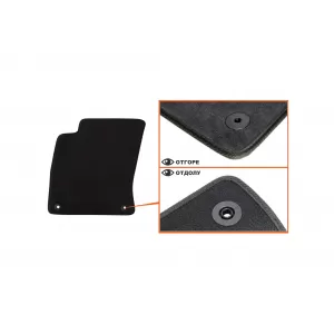 Three-layer textile floor mats suitable for Audi S8 2007-2010, set of 4 pieces, black