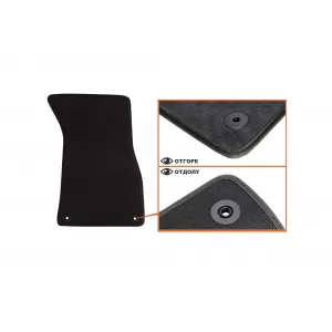 Three-layer textile floor mats suitable for Audi S8 2007-2010, set of 4 pieces, black