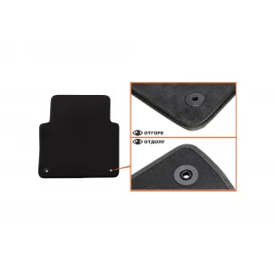 Three-layer textile floor mats suitable for Audi S8 2007-2010, set of 4 pieces, black