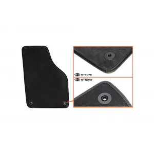 Three-layer textile floor mats suitable for VW Tiguan 2007-2016, set of 4 pieces, black