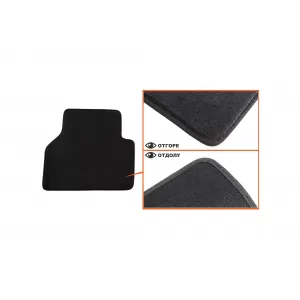 Three-layer textile floor mats suitable for VW Tiguan 2007-2016, set of 4 pieces, black