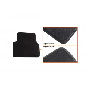 Three-layer textile floor mats suitable for VW Tiguan 2007-2016, set of 4 pieces, black