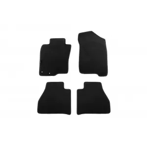 Three-layer textile floor mats suitable for Renault Alaskan after 2017, set of 4 pieces, black
