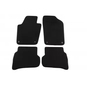 Three-layer textile floor mats suitable for VW Polo, Cross Polo 2009-2017, set of 4 pieces, black