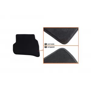 Three-layer textile floor mats suitable for VW Polo, Cross Polo 2009-2017, set of 4 pieces, black