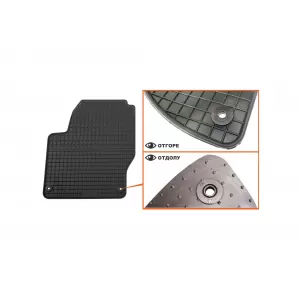 Specific rubber mats suitable for Volkswagen Sharan, Ford Galaxy 1995-2010, front, 2-piece set, black color-image-6244014