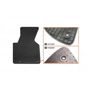Mochete din cauciuc frontale specifice, potrivite pentru VW T4 Transporter 1990-2003, set de 2 piese, culoare neagră-image-6244031
