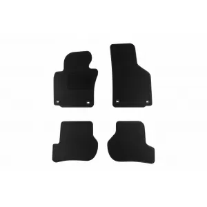 Mochete textile de la Rigum potrivite pentru Skoda Octavia 2005-2013, set de 4 bucăți cu găuri de fixare ovale, negre
