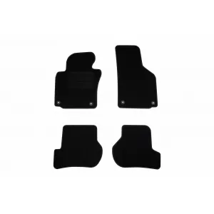 Mochete textile de la Rigum potrivite pentru Skoda Octavia 2005-2013, set de 4 bucăți cu găuri de fixare rotunde, negre