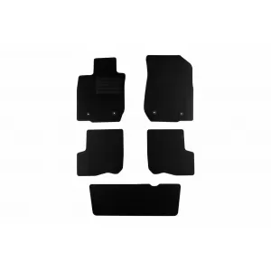 Textile floor mats by Rigum suitable for Dacia Logan 2007-2013 with 7 seats, set of 5 pieces, black