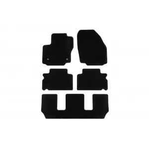 Mochete textile de la Rigum potrivite pentru Ford Galaxy 2012-2015, S-Max 2012-2015 cu 7 locuri, set de 5 bucăți, negre