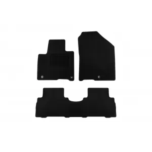 Textile floor mats by Rigum suitable for Kia Sorento 2015-2020, set of 3 pieces, black