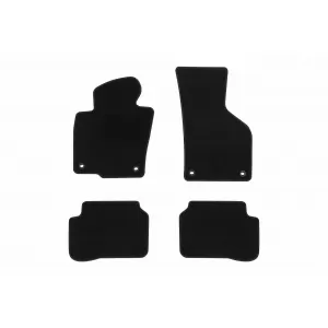 Mochete textile de la Rigum potrivite pentru Volkswagen Passat B6, B7 2005-2014 cu clipsuri ovale, set de 4 bucăți, negru