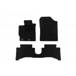 Textile floor mats by Rigum suitable for Toyota Yaris Hybrid after 2012, set of 3 pieces, black