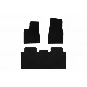 Textile floor mats by Rigum suitable for Tesla Model X after 2015, set of 3 pieces, black