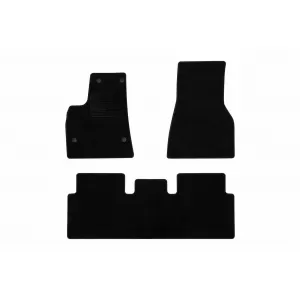 Textile floor mats by Rigum suitable for Tesla Model S 2012-2016, set of 3 pieces, black