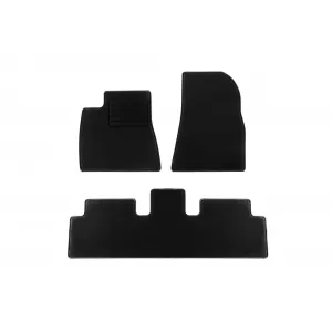 Textile floor mats by Rigum suitable for Tesla Model 3 after 2024, set of 3 pieces, black