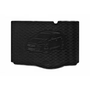 Covor de cauciuc pentru portbagaj de la Rigum, potrivit pentru Fiat Grande Punto 2005-2012, cu logo-ul siluetei vehiculului, negru