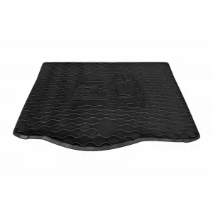 Rubber trunk mat suitable for Kia Picanto after 2017, with vehicle silhouette logo, black