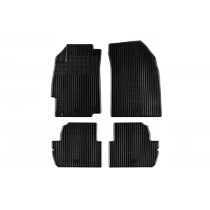 Specific rubber mats suitable for Chevrolet Spark after 2010, Spark after 2013, 4-piece set, black color-image-6248638