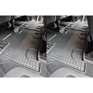 Specific rubber mats suitable for Mercedes V class W447, Vito after 2014 for third row seats, 2-piece set, black color-image-6249910
