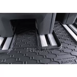 Specific rubber mats suitable for Ford Tourneo Custom after 2024, for second row seats, 2-piece set, black color-image-6250167