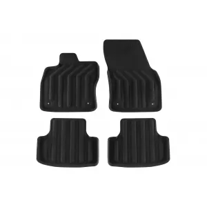 Mochete textile 3D Gumarny Zubri potrivite pentru Seat Ateca după 2016, Skoda Karoq după 2017, set de 4 bucăți, negru