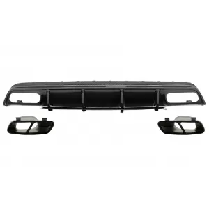 Difuzor Bara Spate cu Ornamente Evacuare compatibil cu Mercedes A-Class W176 (2013-2018) A45 Facelift Design-image-6255683