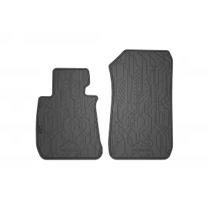Mănuși de cauciuc frontale specifice potrivite pentru seria Frogum NOMAD pentru BMW Seria 3 E90 sedan, E91 wagon 2004-2012, E92 coupe 2006-2012 fără xDrive, set de 2 piese, culoare neagră