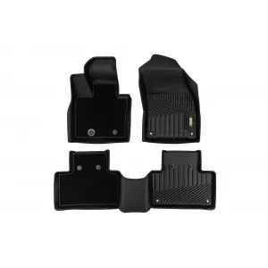 Tapis en caoutchouc et moquette 2 en 1 adaptés pour Volvo XC90 après 2014 de la série Frogum 5D Race Rock, ensemble de 4 pièces, couleur noire-image-6256779