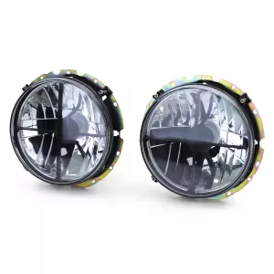 Clear glass headlights black with crosshair for VW Caddy I 82-92 Jetta I 79-84